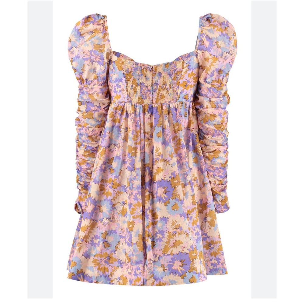 Zimmermann Violet Floral Twist  Front Dress